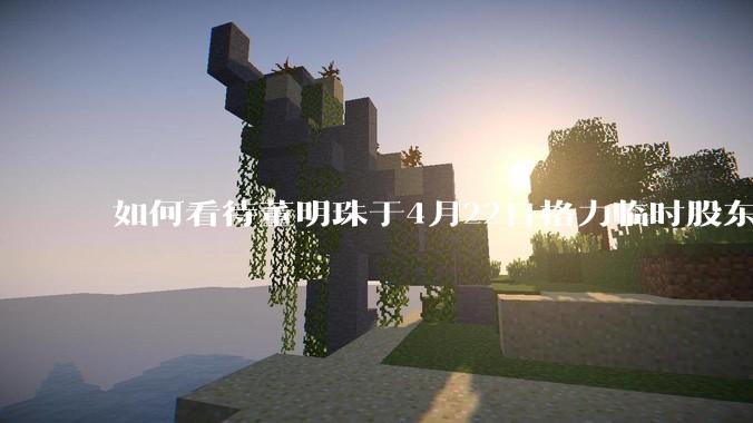 如何看待董明珠于4月22日格力临时股东大会上质问在场众人「小米汽车烧死人，你们看到了吧」？